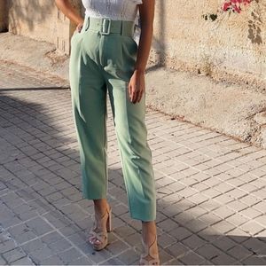ZARA High-waisted Belted Pants